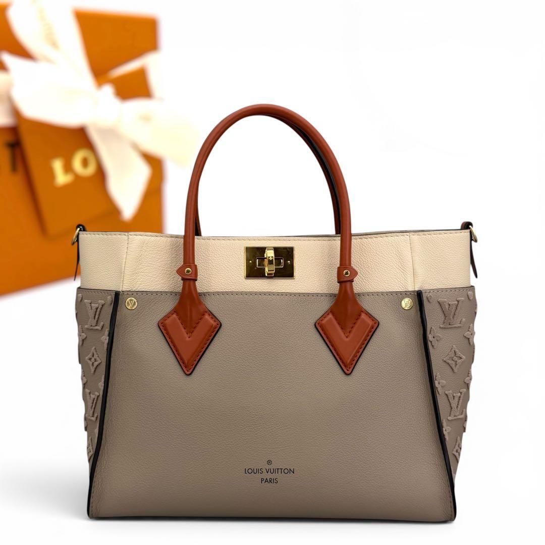 ルイヴィトン　モノグラム　タフタージュ　オンマイサイド　ハンドバッグ　LOUIS　VUITTON　トートバッグ　レザー