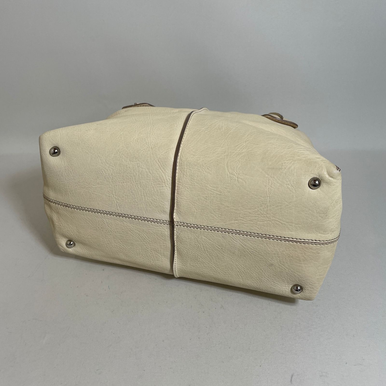 2607-20｜美品｜トッズ Dスタイリング 2WAYバッグ レザー クリーム 