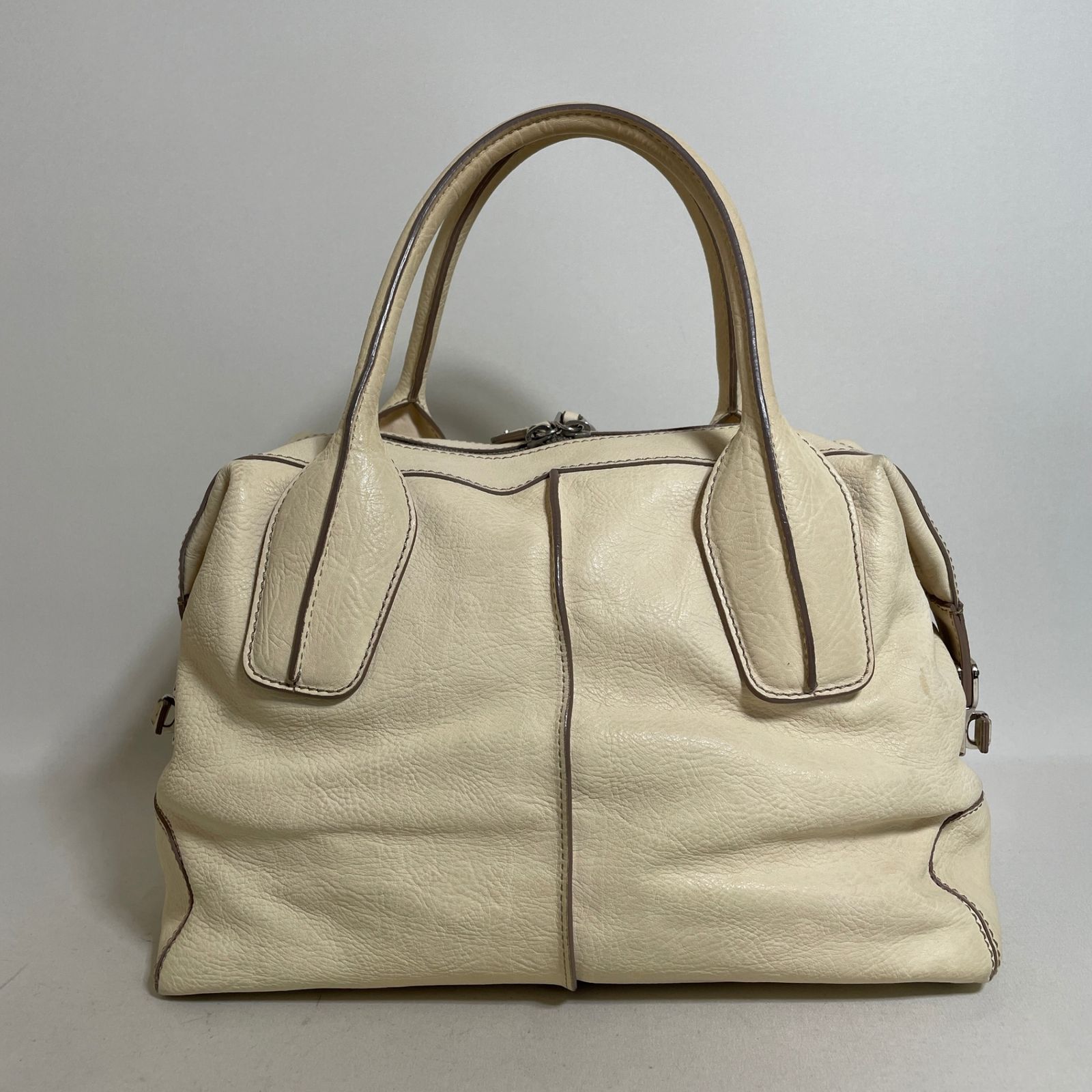 2607-20｜美品｜トッズ Dスタイリング 2WAYバッグ レザー クリーム 