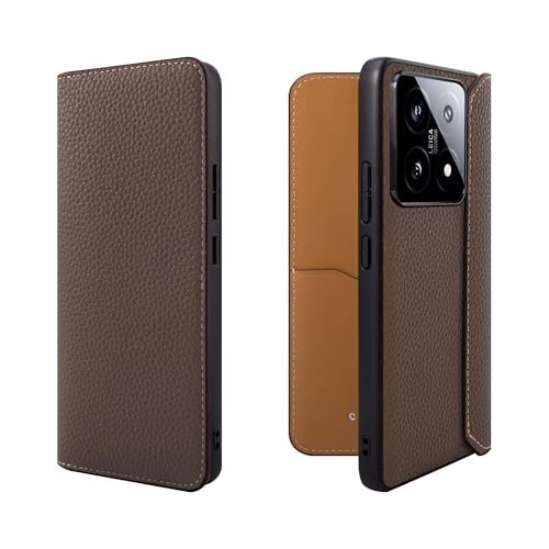 COGURE 互換 Xiaomi 14T Pro ケース 手帳型 スマホケース 本革 シュリンクカーフレザー カード収納 ABS&TPU衝撃保護ケース 耐衝撃 液晶保護 磁石なし 専用ボックス付き COGPH-Mi14TPro エトープi