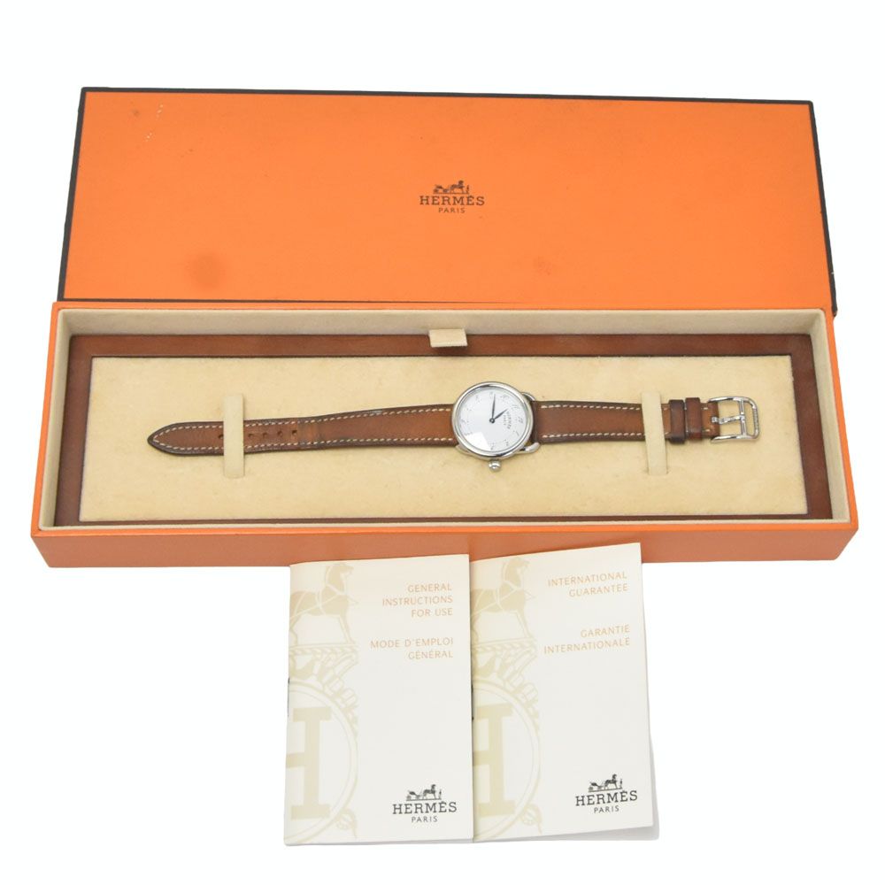 エルメス HERMES AR5.210 アルソー ホワイト クォーツ レディース 美品