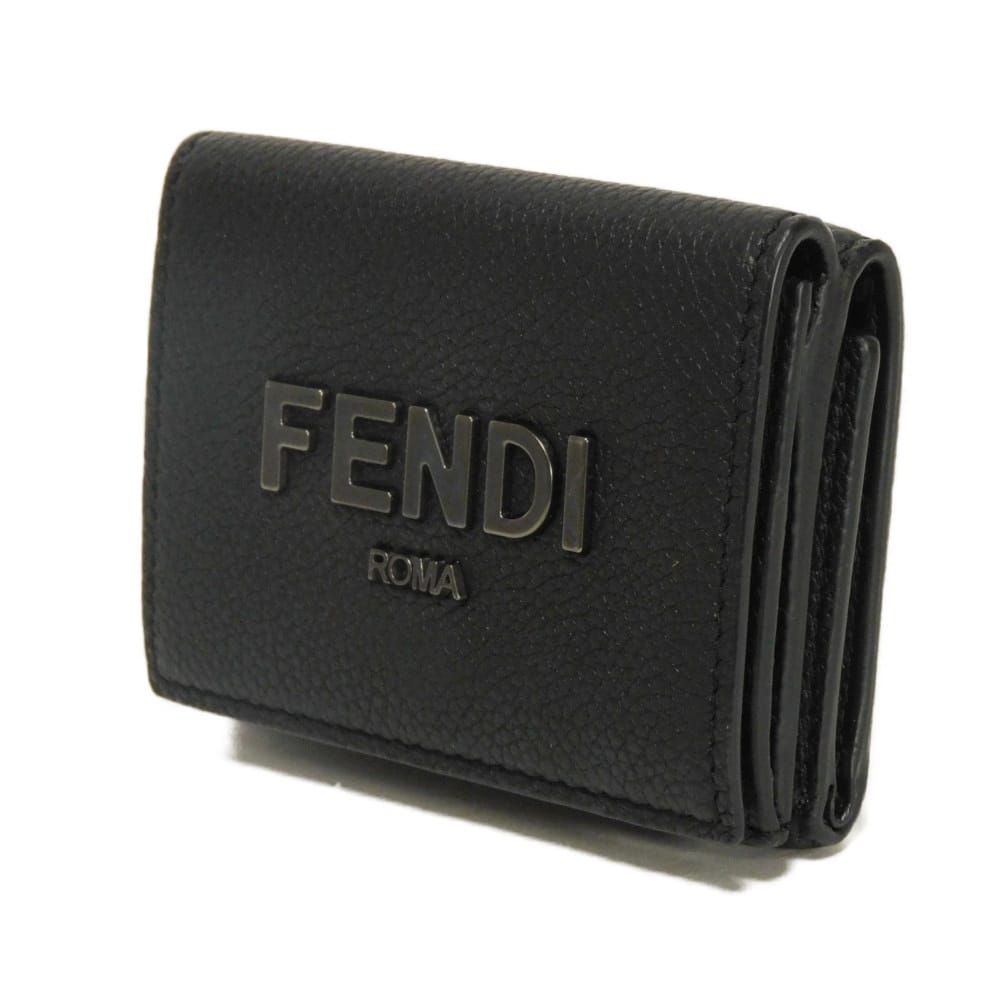 FENDI フェンディ コンパクト ウォレット グレイン カーフ トリ