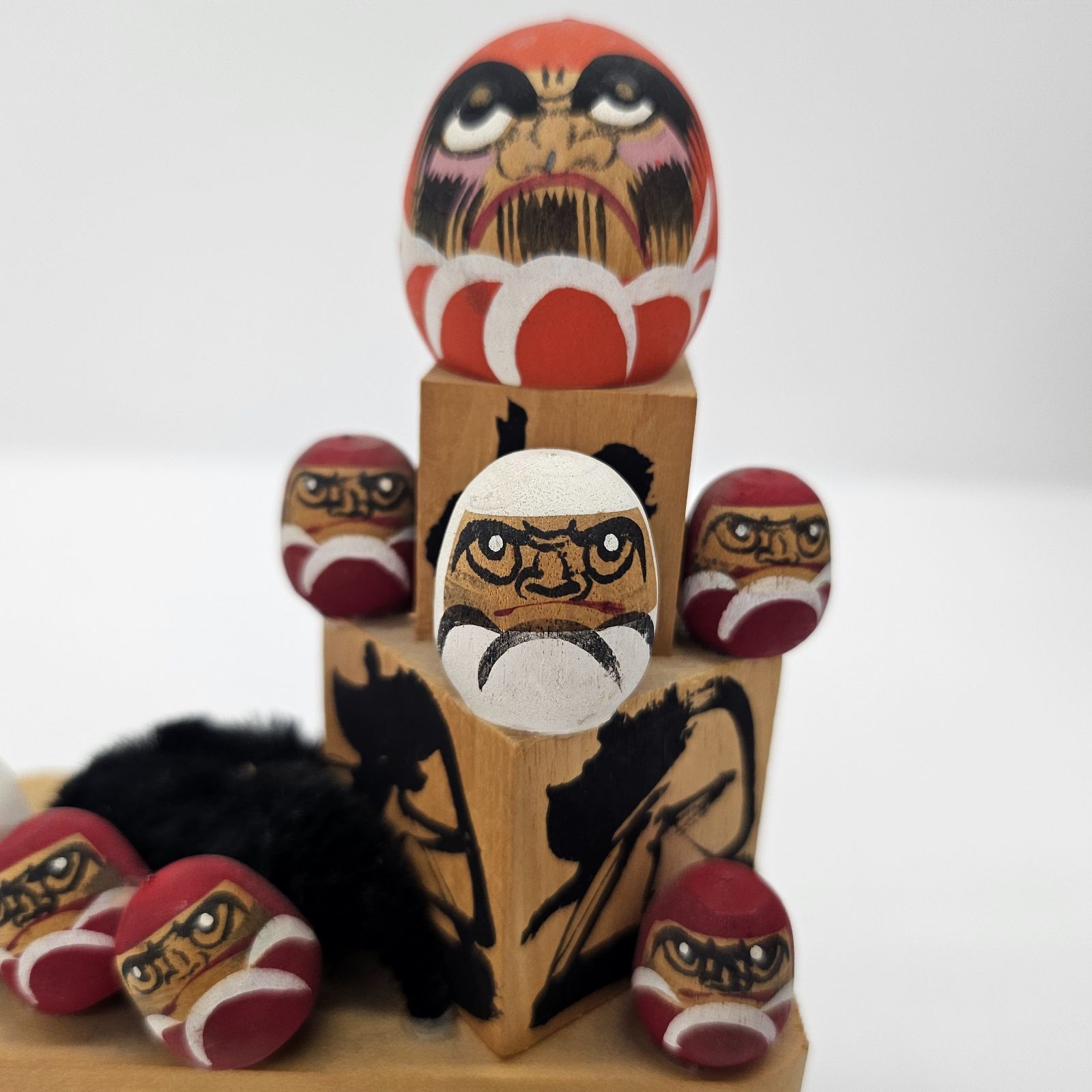 だるま下駄 郷土玩具 民芸品 ミニだるま 14×9cm 二枚下駄 達磨 縁起物