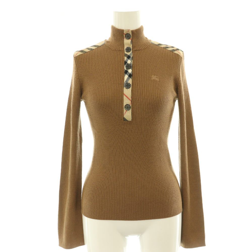 バーバリーブルーレーベル BURBERRY BLUE LABEL ニット セーター 長袖 ノバチェック ハイネック 38 ブラウン マルチカラー /ES ■G 7,957円