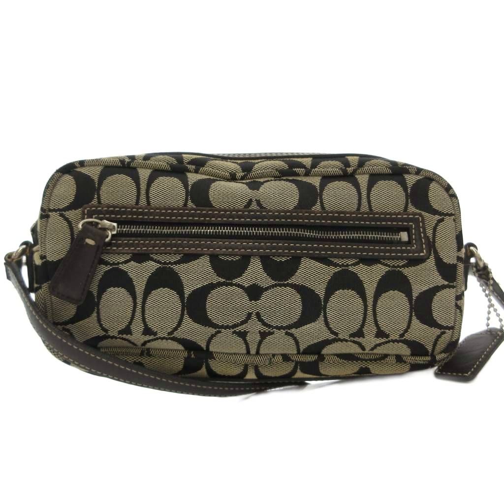 コーチ COACH 6073 ミニ ショルダーバッグ 斜めがけ キャンバス シグネチャー柄 レザー ブラック グレー系 /MG ■GY11