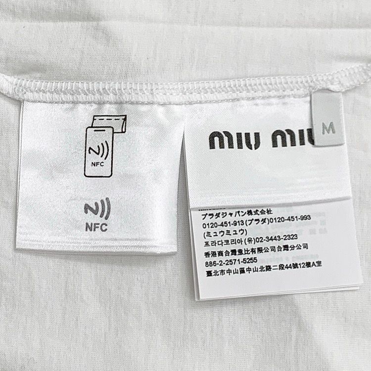未使用品 miu miu ミュウミュウ ハートロゴ 半袖 Tシャツ ホワイト M