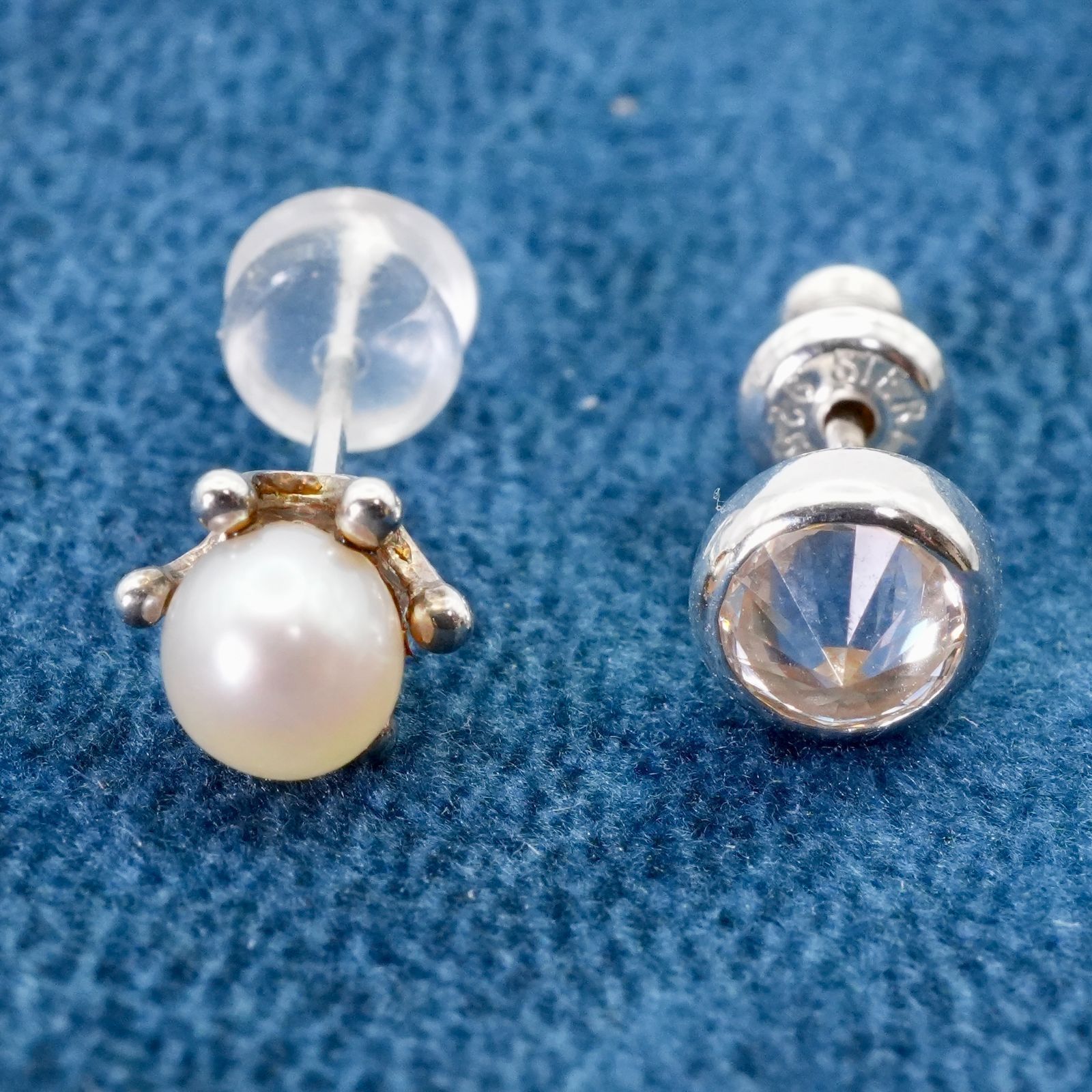 e.m. 廃盤品 2つセット ジルコニア パール ピアス 片耳/25-1477S