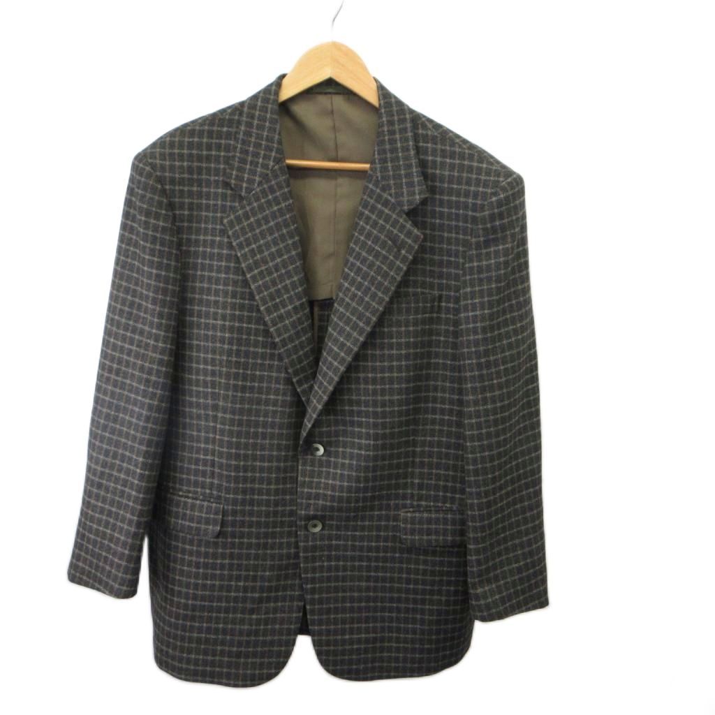 エルメネジルドゼニア　チェック柄 テーラードジャケット カシミア100 エルメネジルドゼニア Ermenegildo Zegna テーラードジャケット 上着