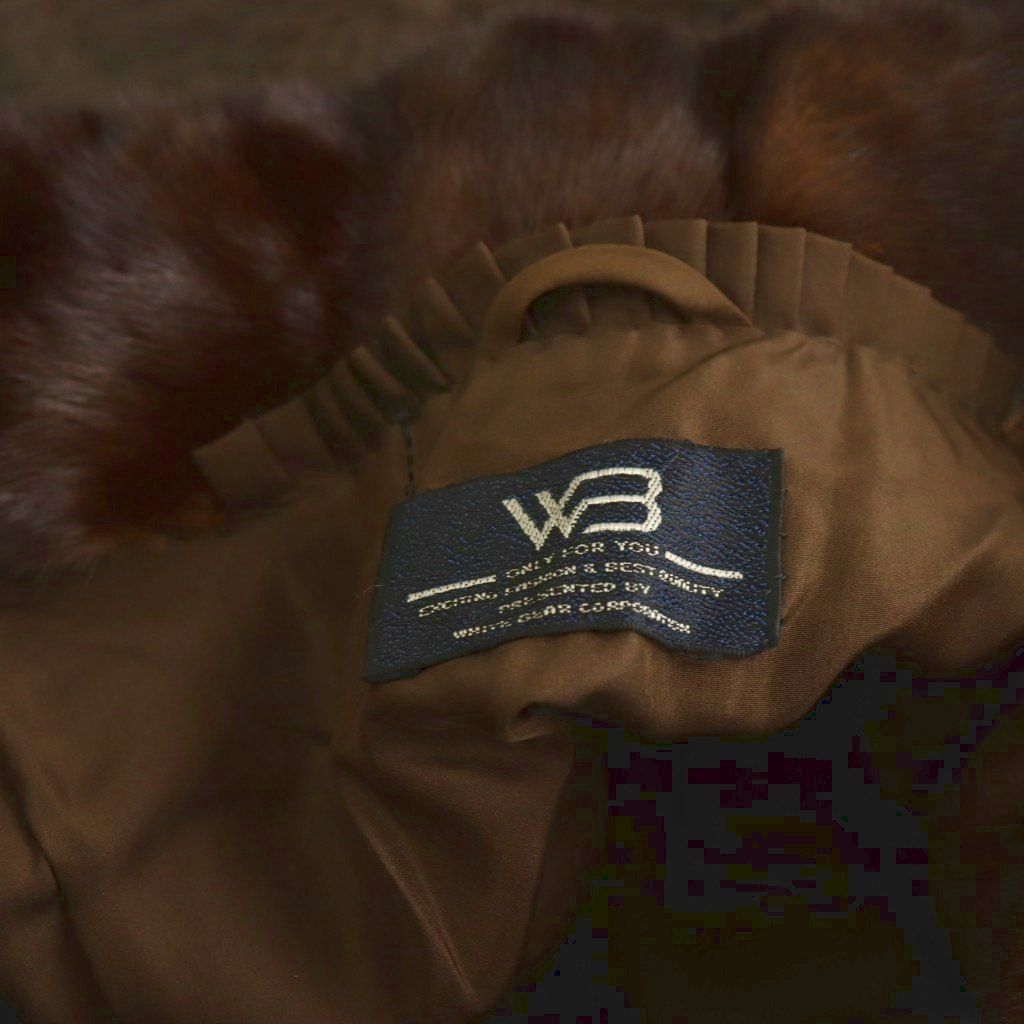 ホワイトベア WHITE BEAR WB 毛皮 カラクールラム コート ショート