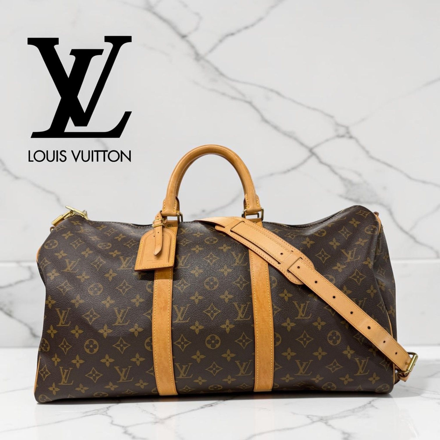 美品】ルイヴィトン LOUISVUITTON キーポルバンドリエール50