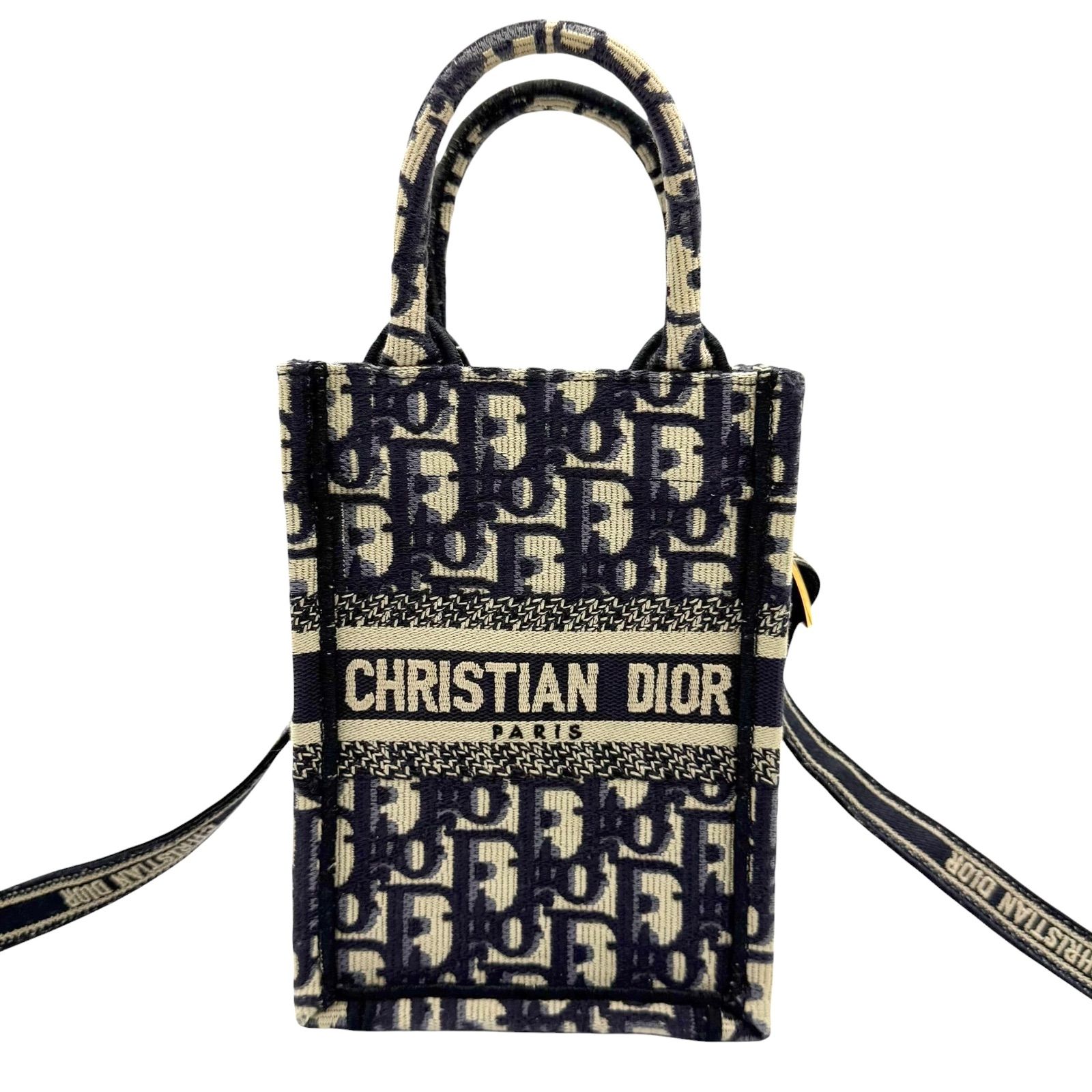 使用わずか　 Christian Dior　クリスチャンディオール　バーティカル　ミニ　ブックトート　2way　ハンドバッグ　ショルダーバッグ　オブリーク　ネイビー　トロッター　肩掛け　斜め掛け　クロスボディ　スクエア　ブランド　ハイブランド　5242