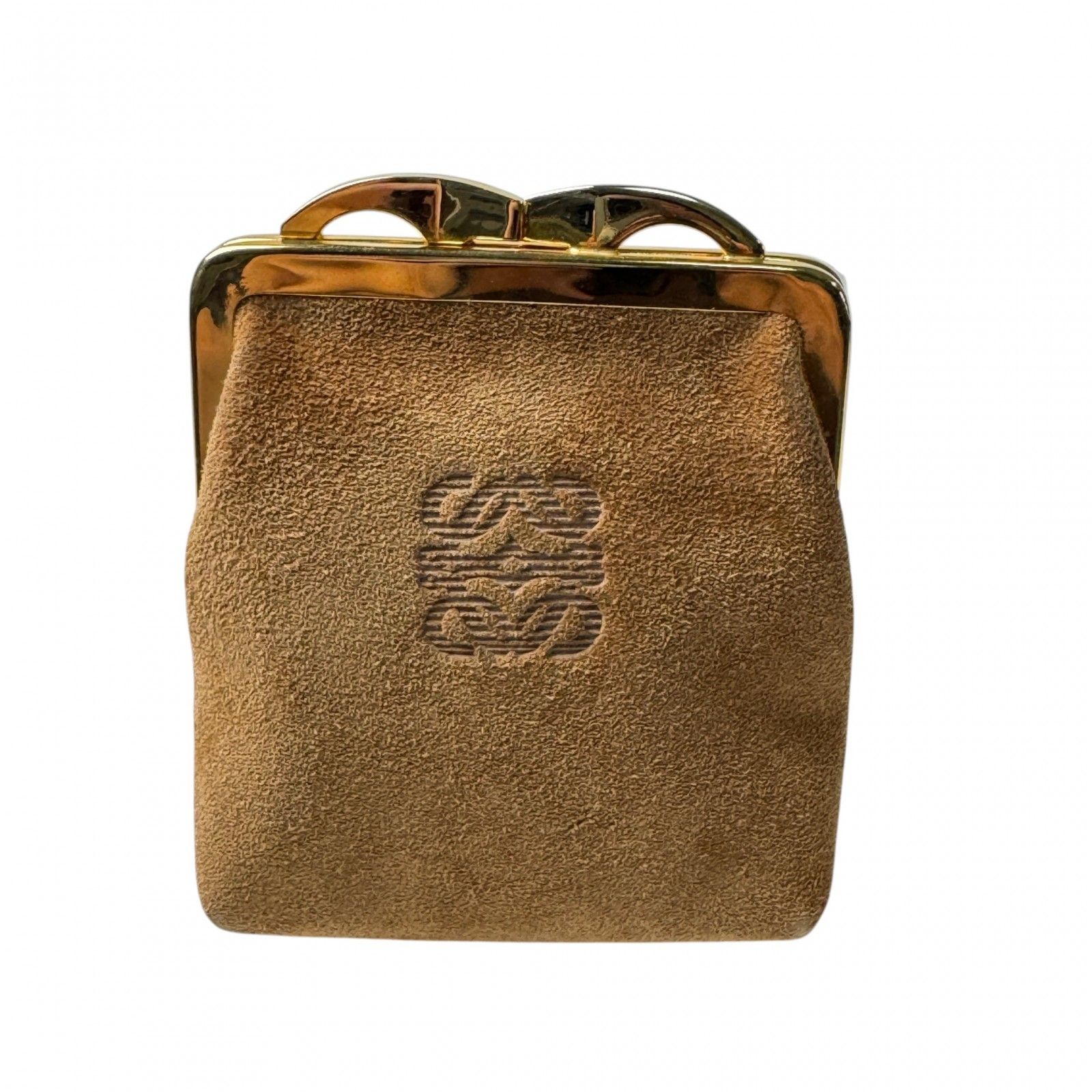ロエベ LOEWE アナグラム スエード コインケース がま口 ビンテージ レディース 12,324円