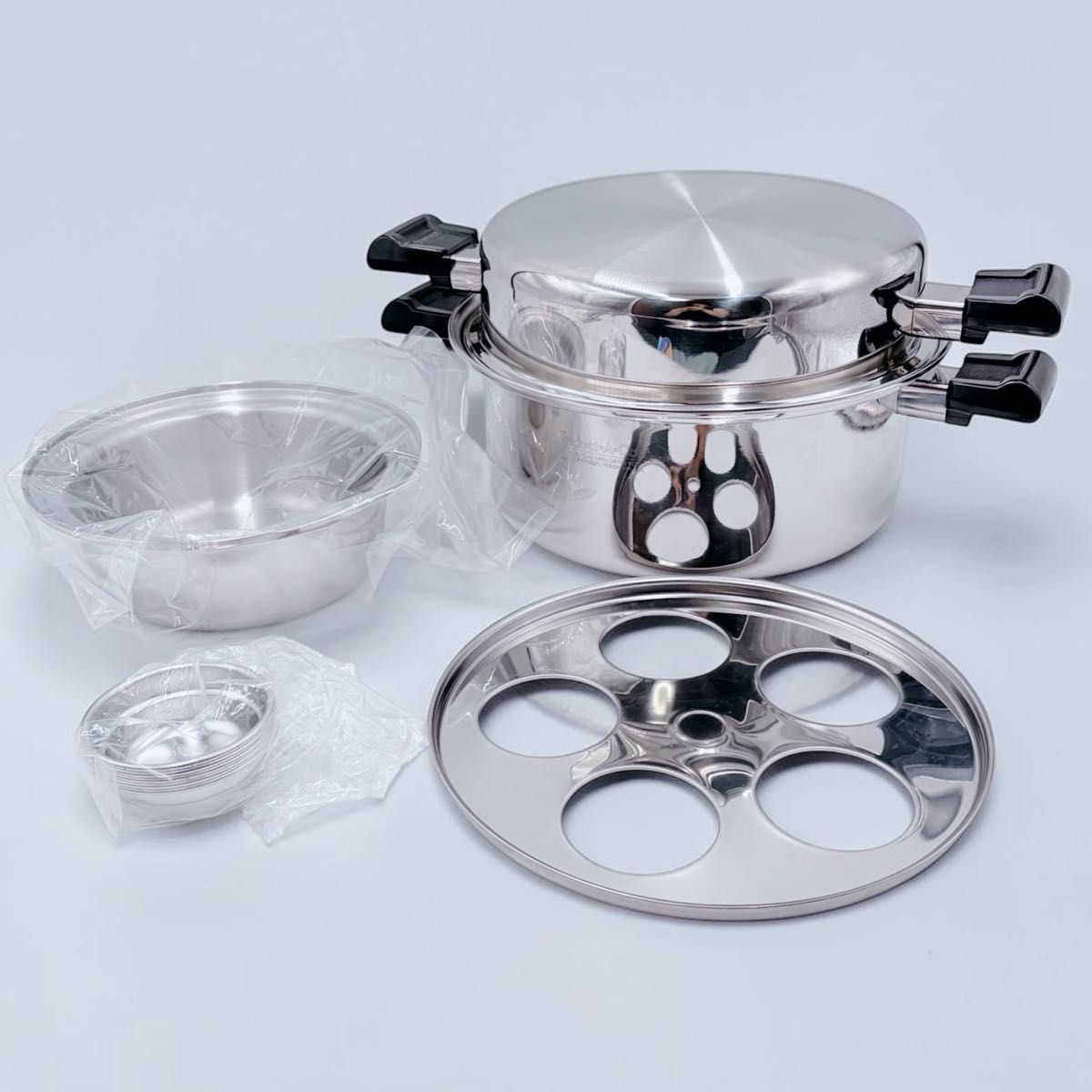 【未使用品】AII-CLAD オールクラッド Induct-A-Core 多層構造 ステンレス製 両手鍋 蒸し鍋 USA製 11,550円