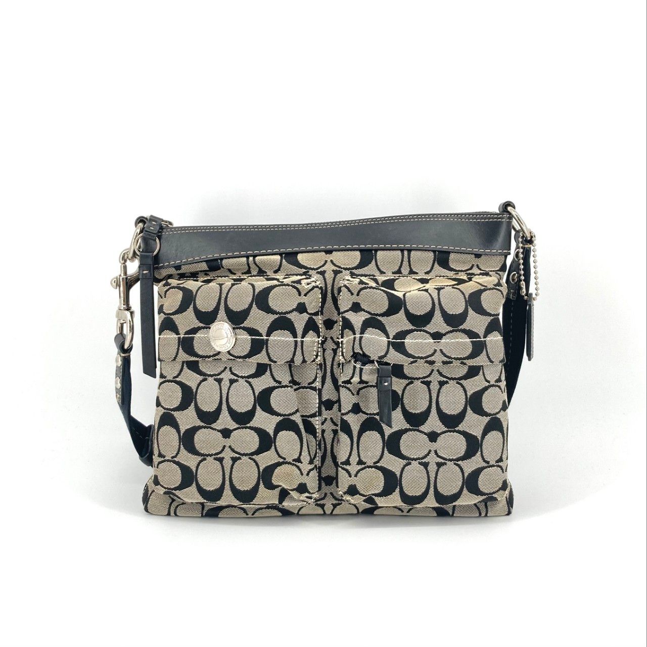 ショルダーバッグCOACH（コーチ） シグネチャー レザー×キャンバス 