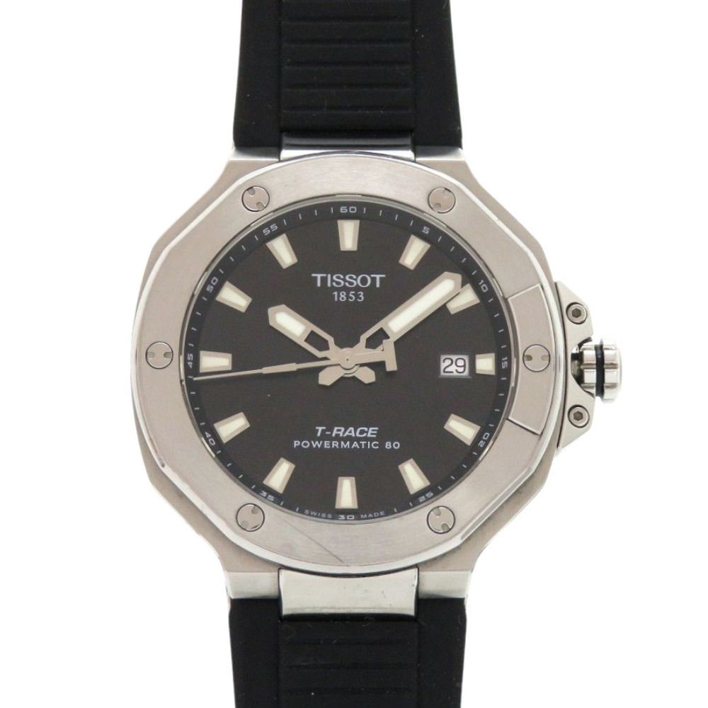 ティソ Tレース T141.807.17.051.00 SS ブラック 自動巻き 腕時計 黒文字盤 1345 TISSOT