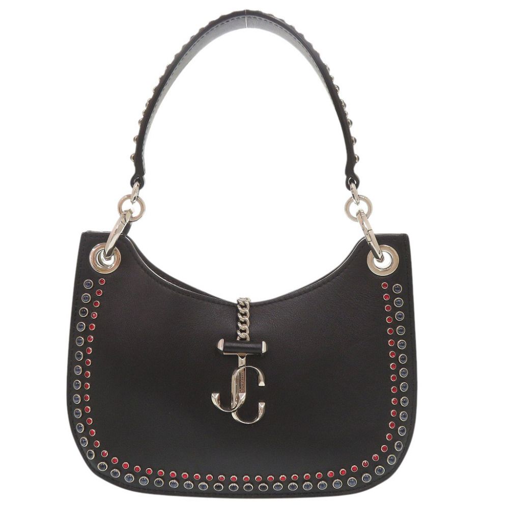 美品 ジミーチュウ VARENNE HOBO ヴァレンヌ ホーボー レザー ブラック 