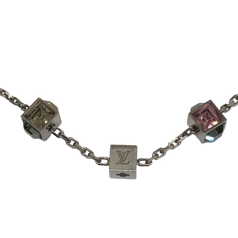 LOUIS VUITTON レディース ネックレス M65232 コリエ ギャンブル シルバーメッキ×スワロフスキークリスタル 【中古】 22607K172