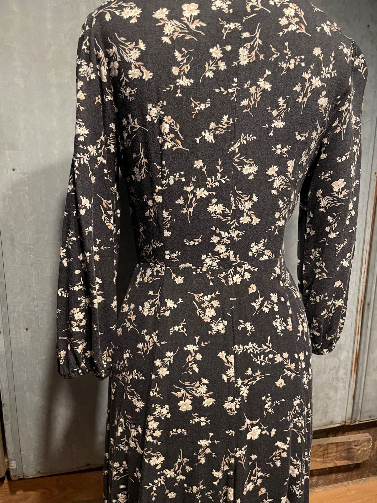 Denim & Supply Ralph Lauren 花柄ロングワンピース(黒×花柄・S/P・インド製) 11
