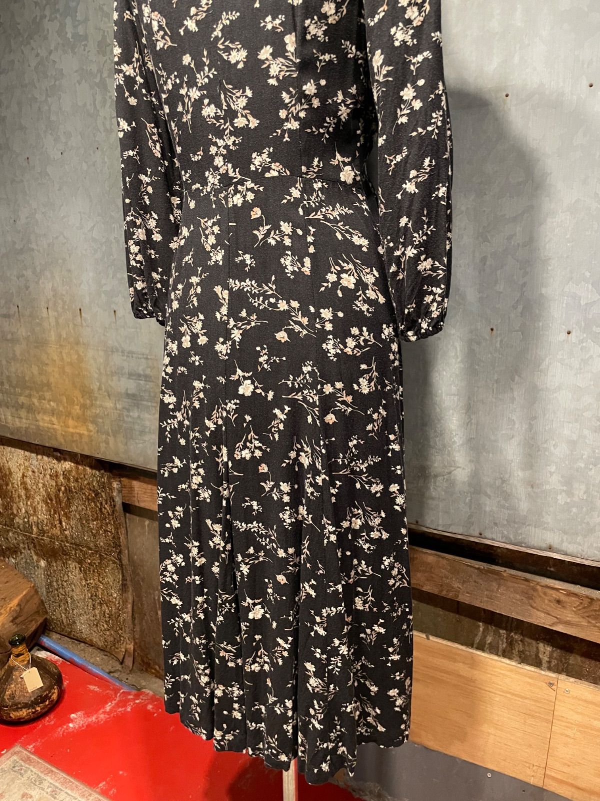 Denim & Supply Ralph Lauren 花柄ロングワンピース(黒×花柄・S/P・インド製) 10