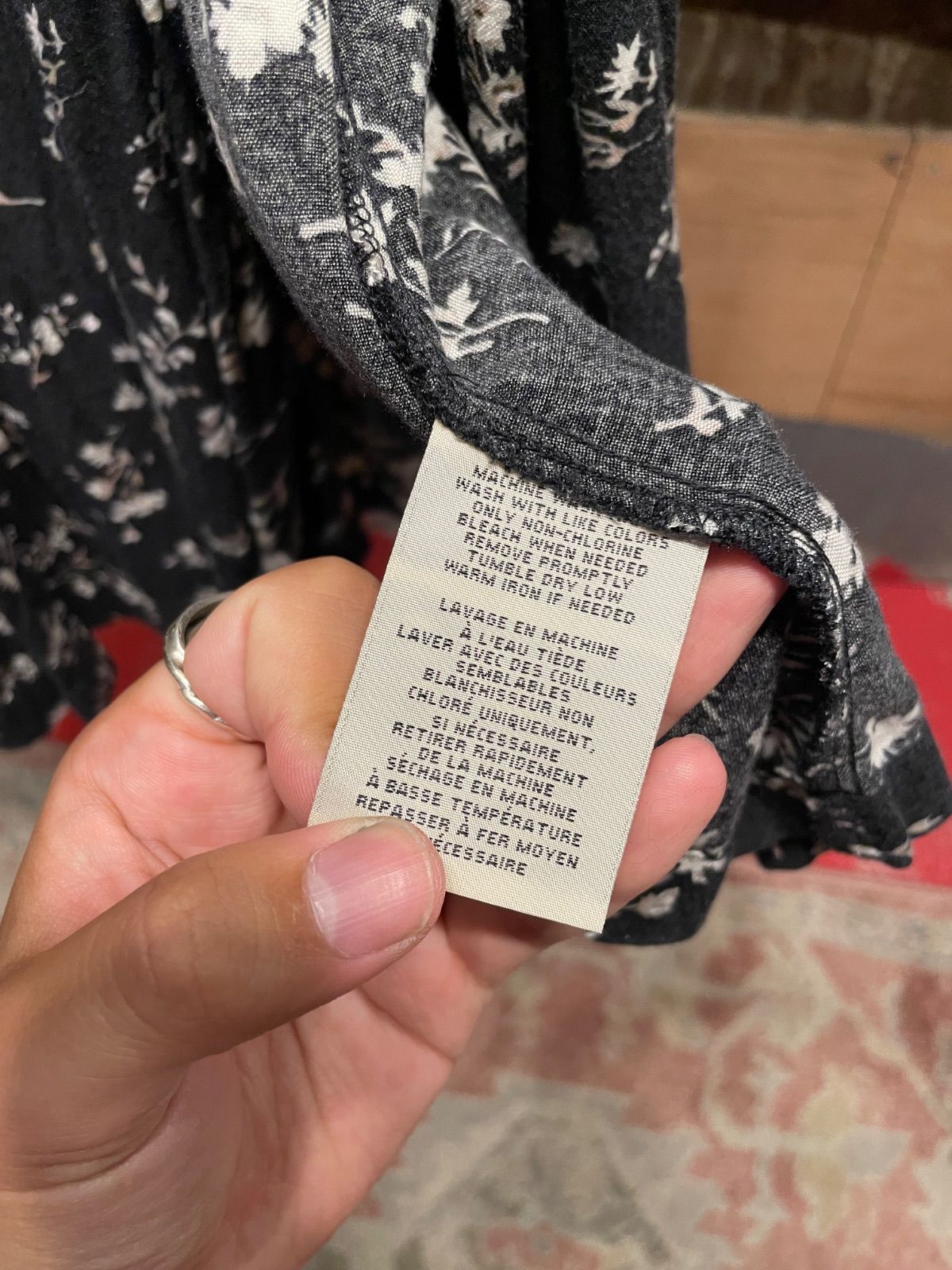 Denim & Supply Ralph Lauren 花柄ロングワンピース(黒×花柄・S/P・インド製) 13