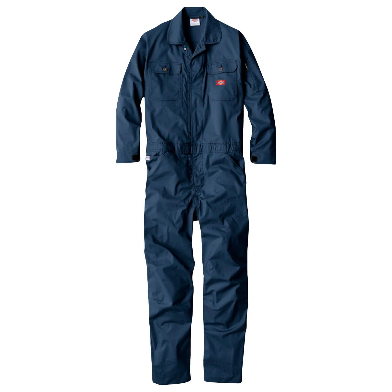 [ディッキーズ] ツナギ D-746 長袖 作業着 作業服 ストレッチ 軽量 反射 夏 CO-COS Dickies プロユニステッカー付 1.ネイビー M