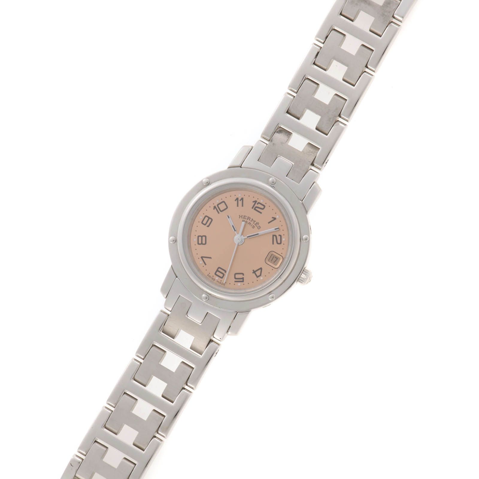 HERMES エルメス クリッパー CL4.210 腕時計 ステンレススチール ピンク レディース【中古】431 HERMES エルメス クリッパー CL4.210 腕時計 ステンレススチール ピンク レディース【中古】431