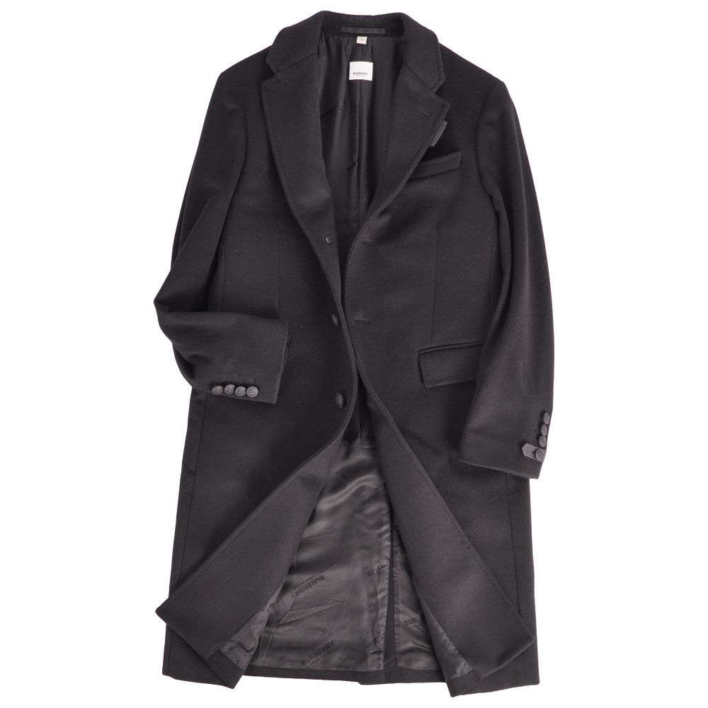 【極美品】バーバリー　ダブルブレスト　チェスターコート　カシミヤ混　黒　M相当 極美品 バーバリー BURBERRY コート チェスターコート ウール カシミヤ