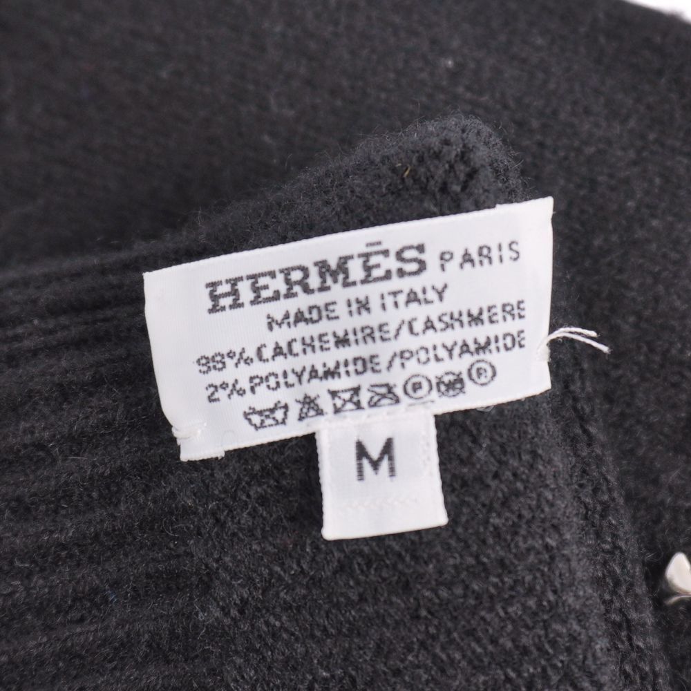 極美品 エルメス HERMES 手袋 グローブ ニット ダーリン メドール金具