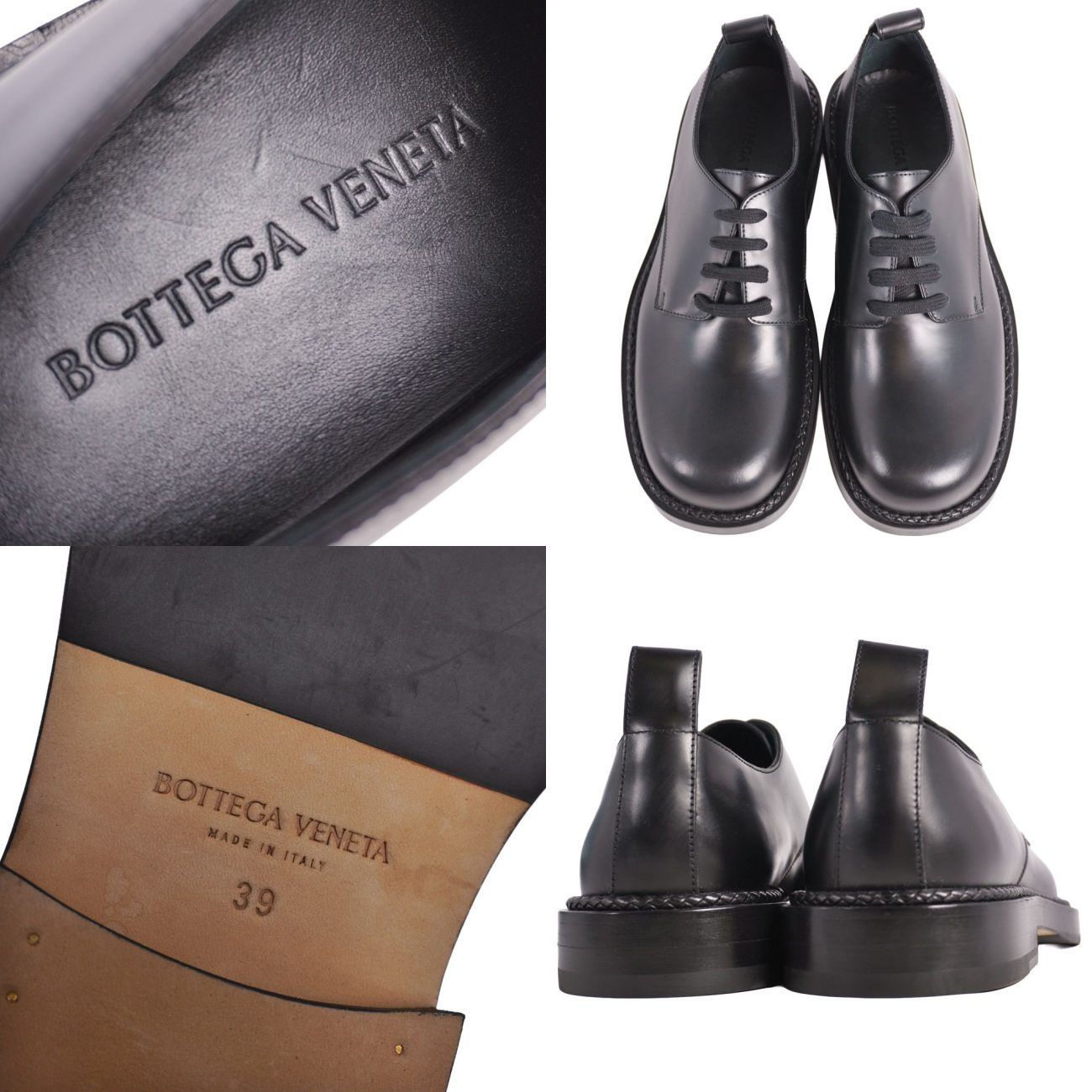 未使用 ボッテガヴェネタ BOTTEGA VENETA レザーシューズ ダービー