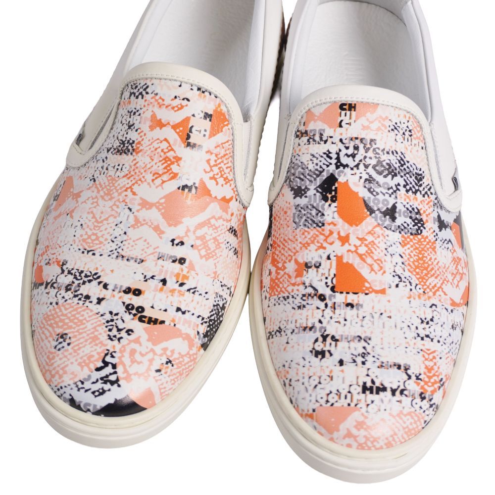 未使用 ジミーチュウ JIMMY CHOO スニーカー スリッポン 総柄 レザー