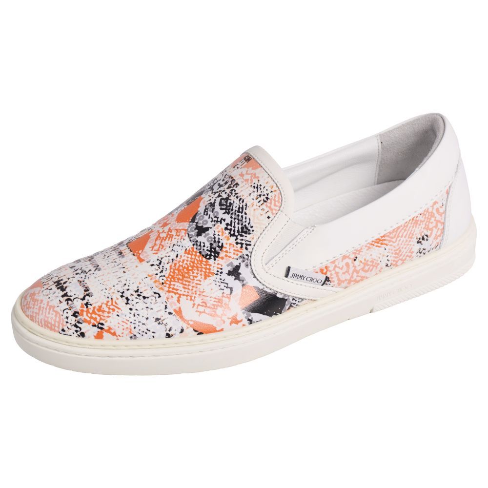 未使用 ジミーチュウ JIMMY CHOO スニーカー スリッポン 総柄 レザー