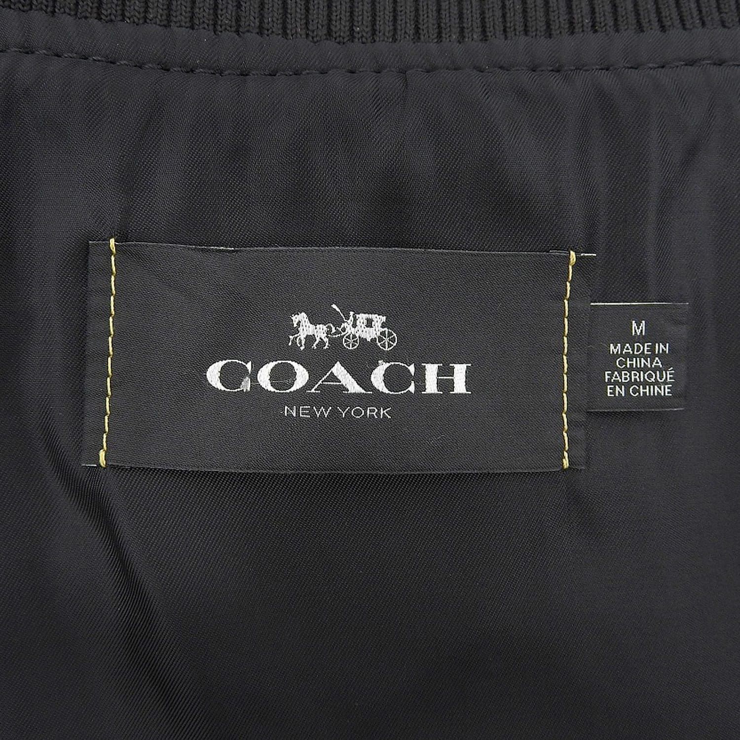 美品 コーチ COACH レザージャケット スタジャン スタジアムジャンパー バ