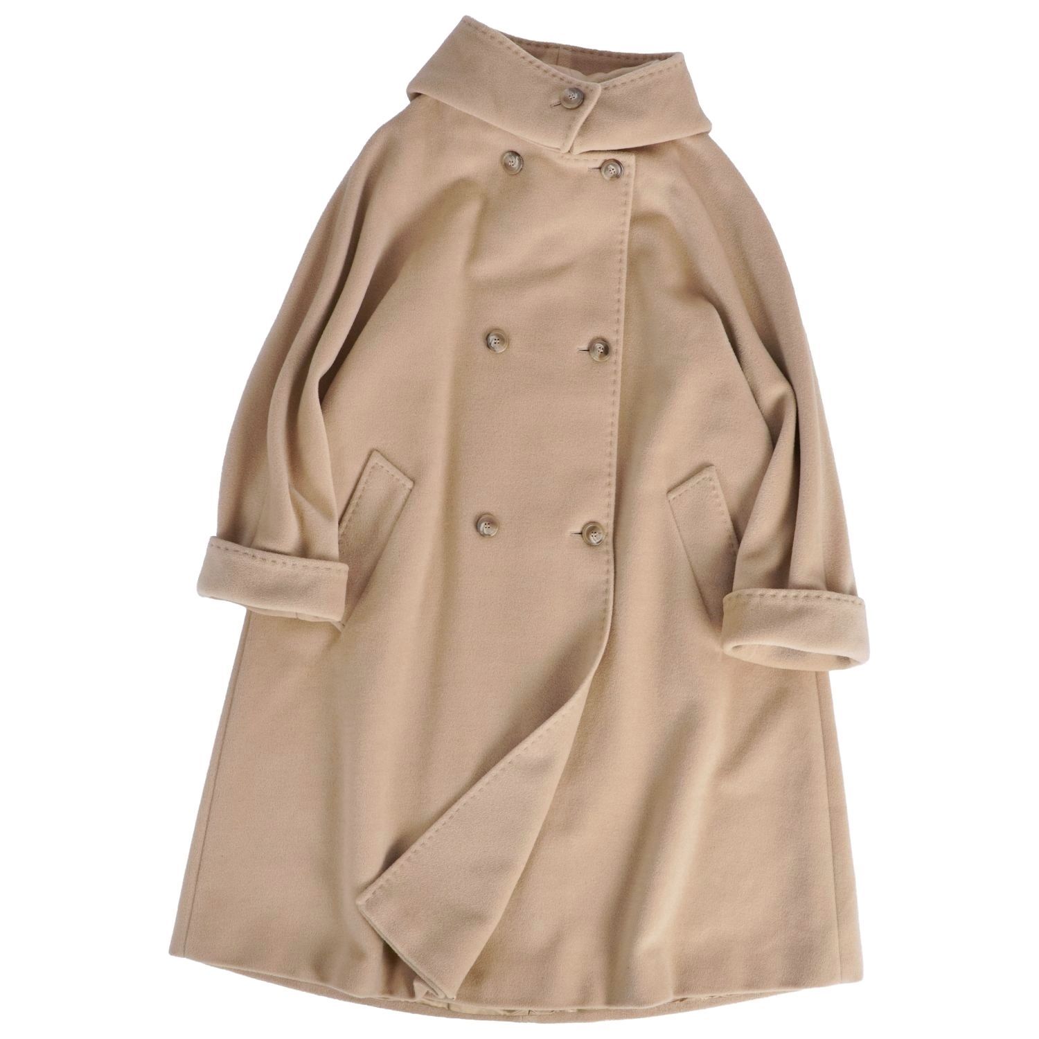 t*4様 美品⭐️MAX MARA 白タグ　ダブルブレストコート カシミヤ　ウー 美品 マックスマーラ Max Mara コート 白タグ ロングコート ダブルブレ