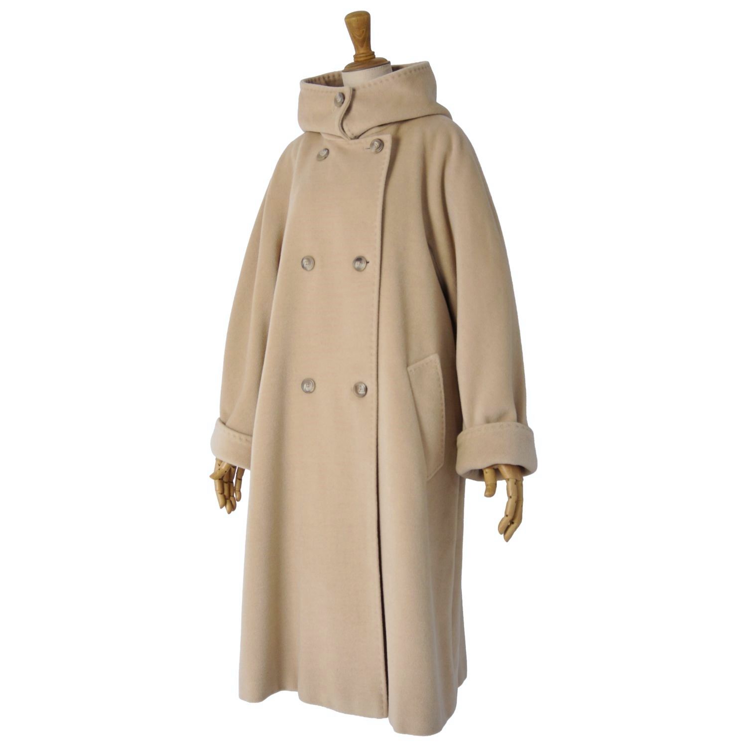 MaxMara ダブルブレストロングコート /ブラウン/マックスマーラ 白タグ 美品 マックスマーラ Max Mara コート 白タグ ロングコート ダブルブレ