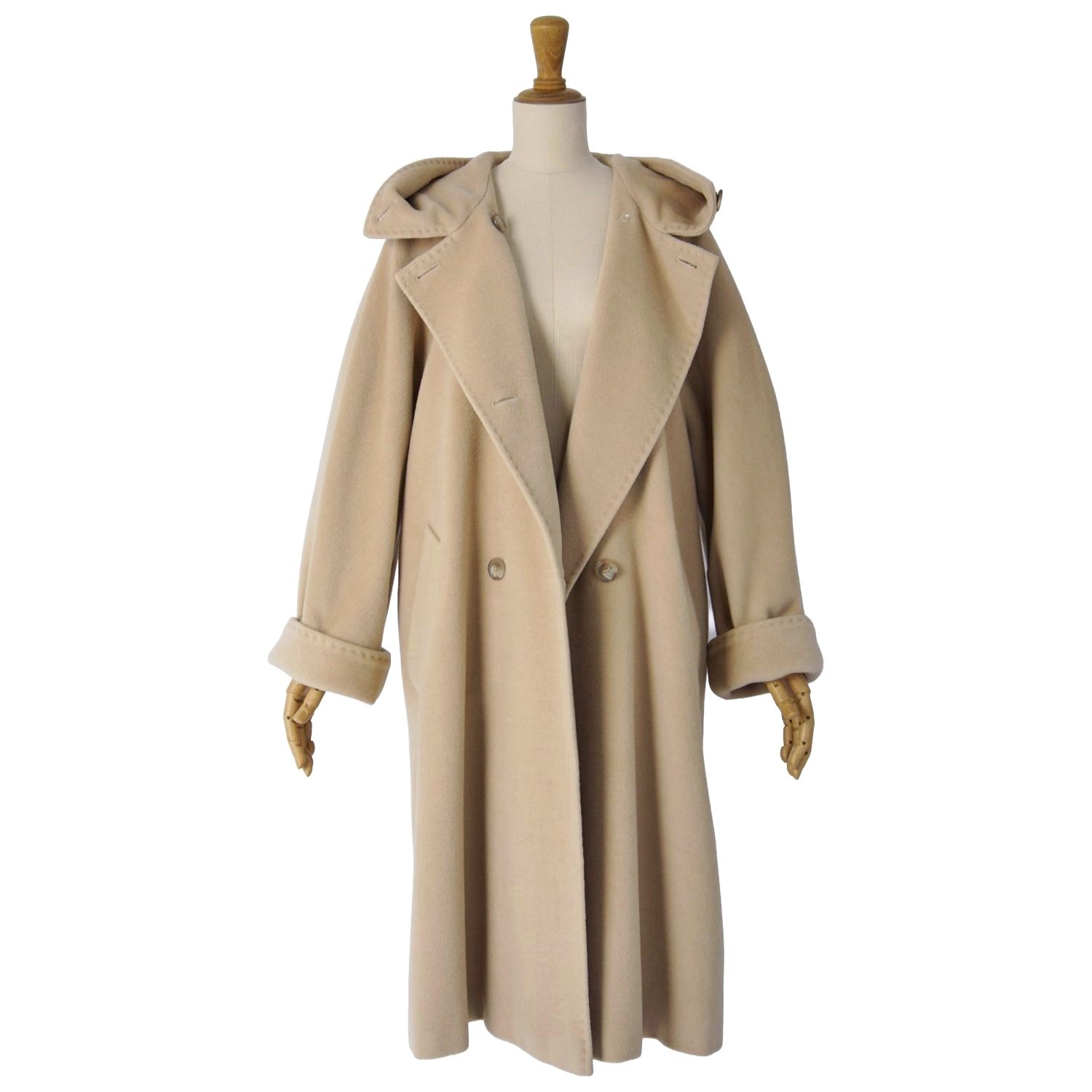 美品 マックスマーラ Max Mara コート 白タグ ロングコート ダブルブレ