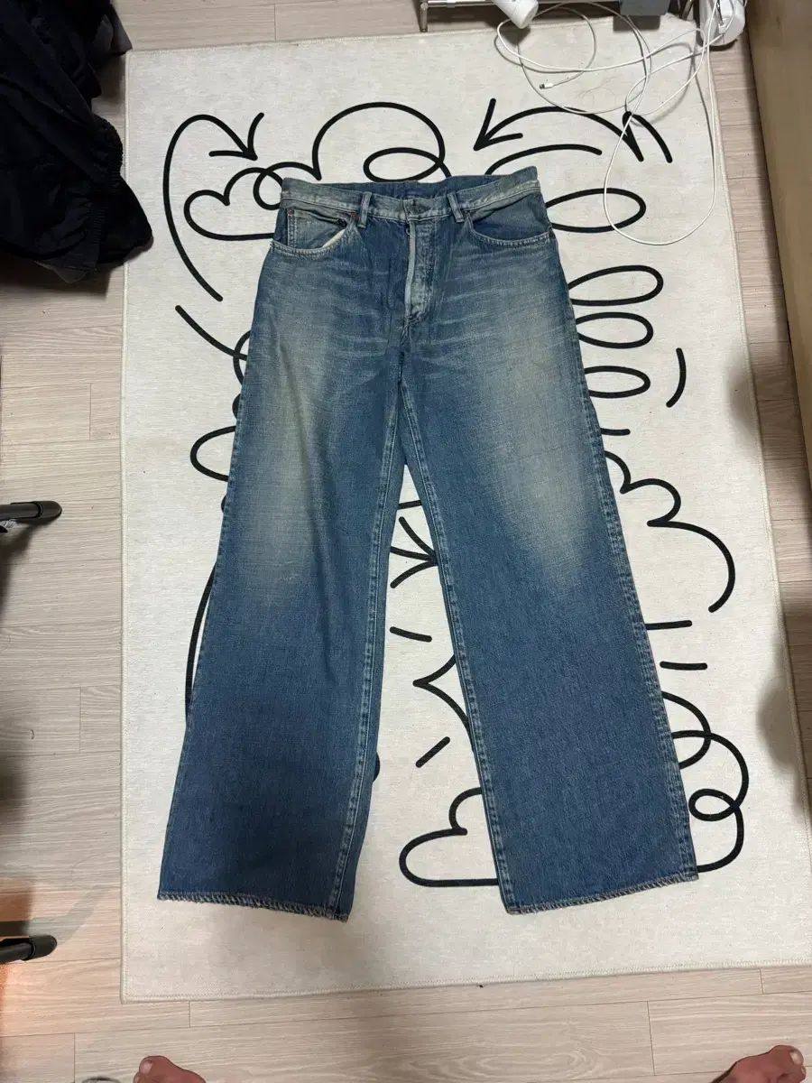 マインデニム 5ポケット ワイド デニムパンツ