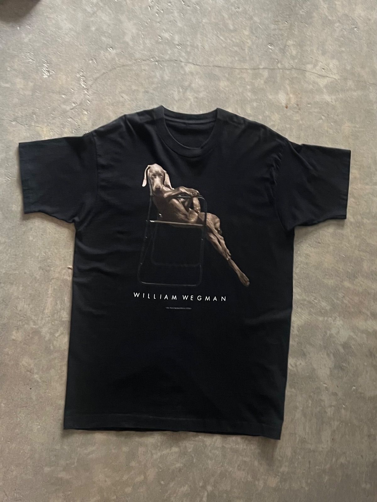 WILLIAM WEGMAN アート フォト プリント Tシャツ ブラック　シングルステッチ