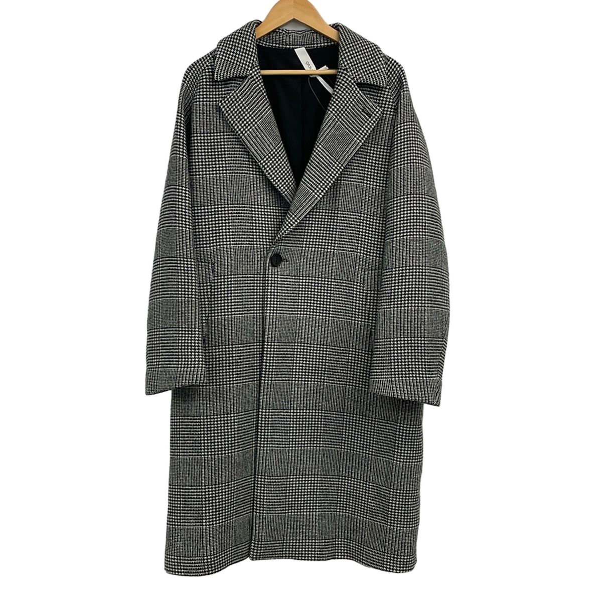 HEVO(イーヴォ) コート サイズ46 XL メンズ美品 - ライトグレー×黒 長袖/千鳥格子柄/秋/冬 27,500円