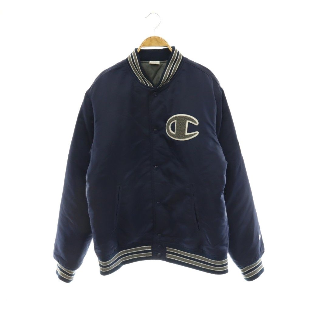 チャンピオン CHAMPION ジャケット スタジャン ロゴワッペン バックプリント L ネイビー C3-L614 /DF ■GY01