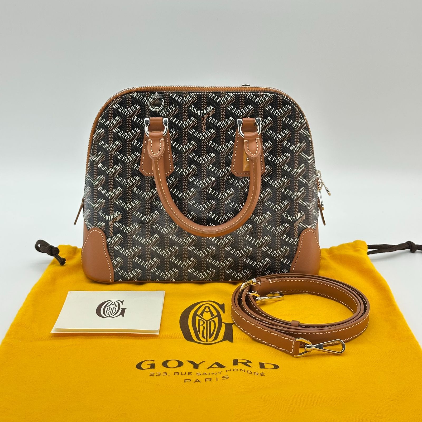 GOYARD ゴヤール ヴァンドーム PM 2WAY ハンド・斜めがけショルダーバッグ ブラウン PVC レザー 中古