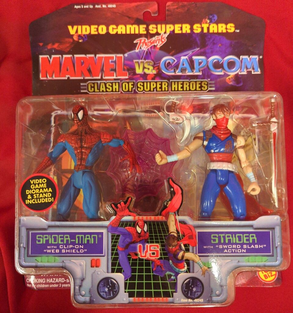 TOYBIZ VIDEO GAME SUPER STARS SPIDER MAN VS STRIDER 5インチ