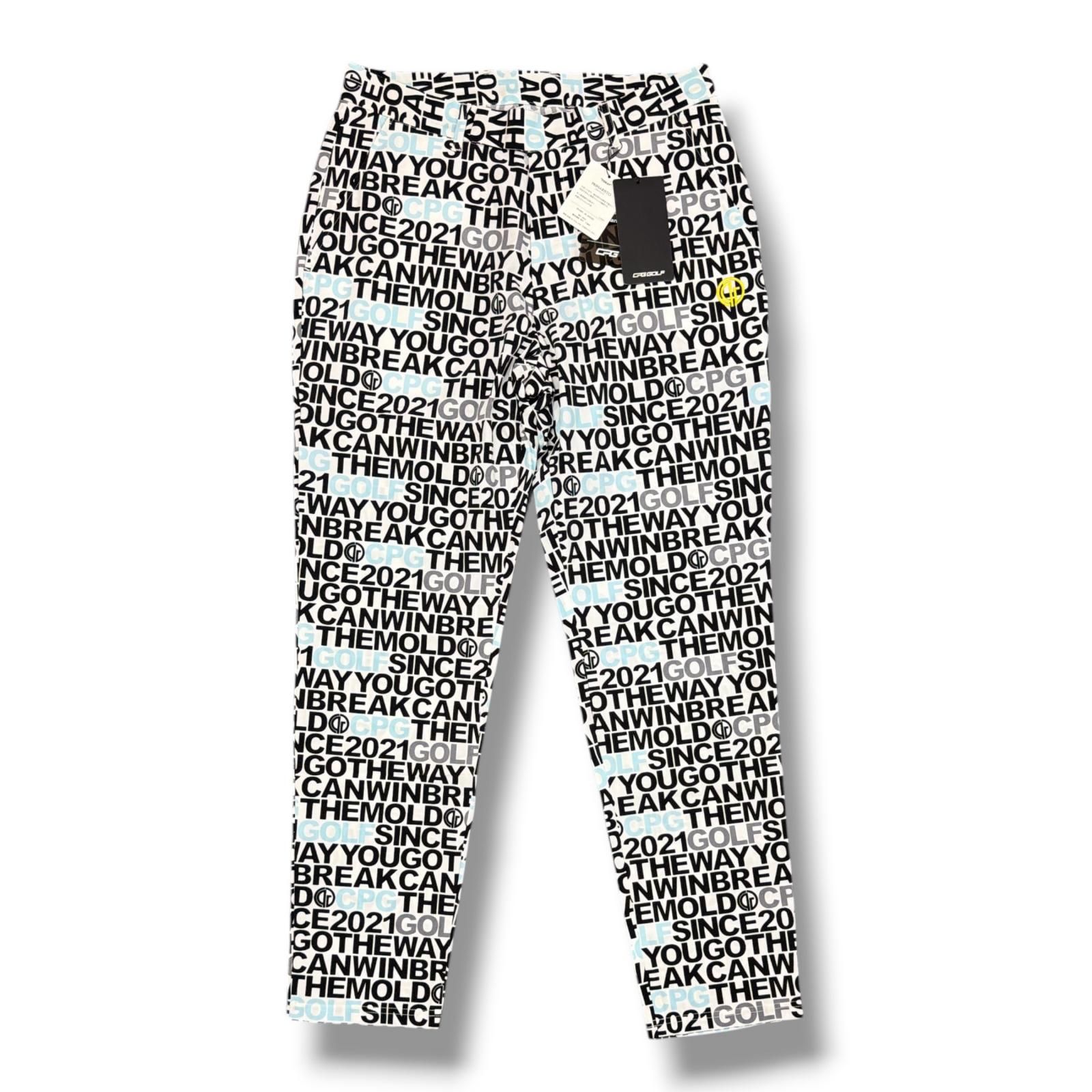 参考上代28600円 未使用 CPG GOLF ロゴ総柄ストレッチゴルフパンツ