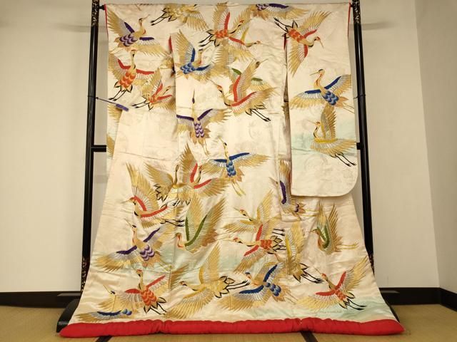平和屋本店●色打掛　和装　結婚式　婚礼　花嫁　神社挙式　総刺繍　暈し染め　飛鶴文　金銀糸　逸品　AABJ2667fw