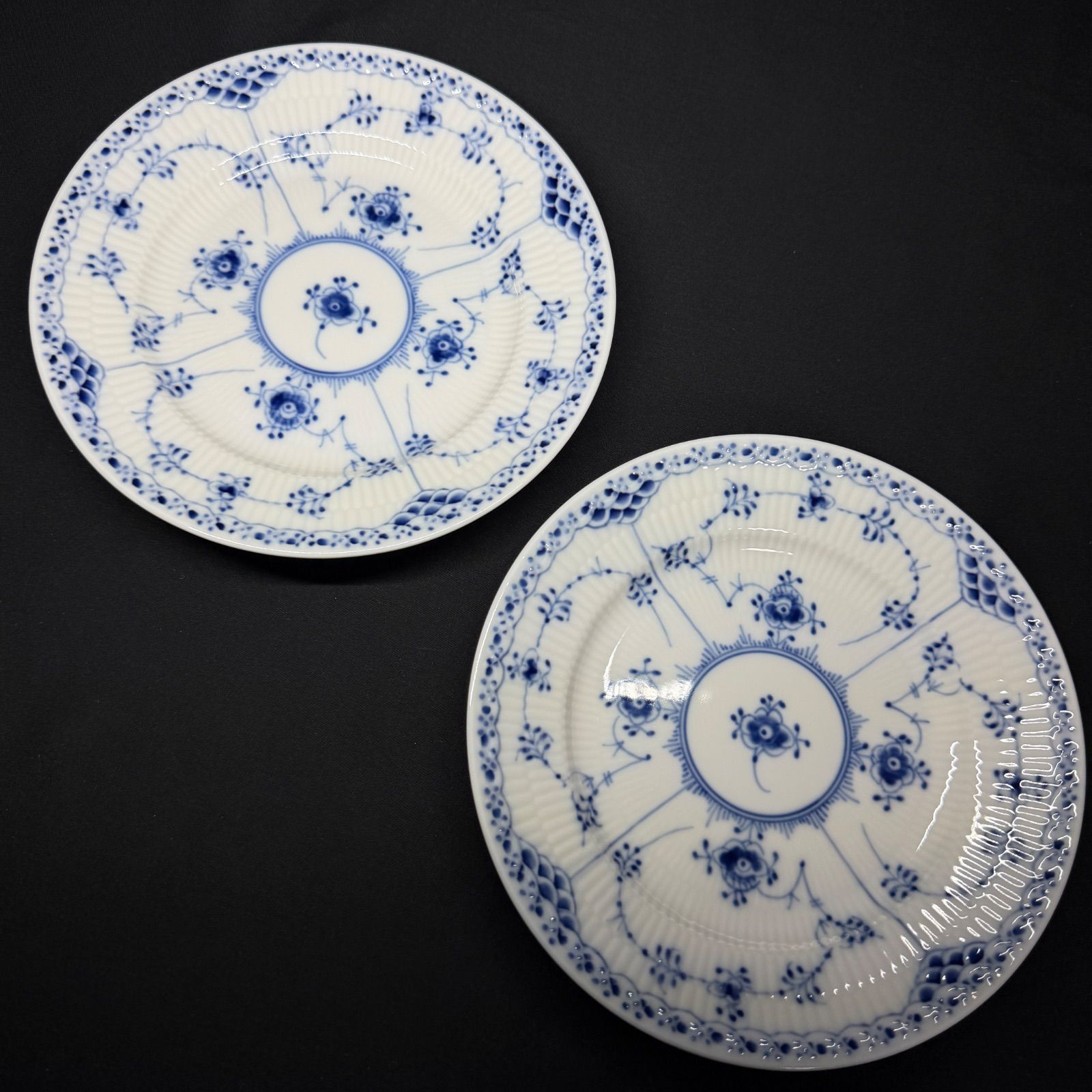 F265 ロイヤルコペンハーゲン ブルーテッドハーフレース 2枚 美品