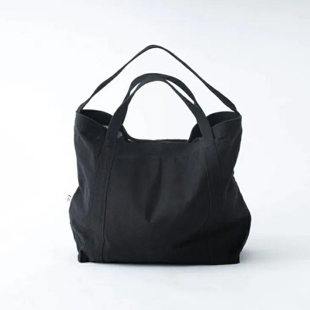 TYPE (タイプ) | TYPE-005 2WAY キャンバストートバッグ (black) | レディース メンズ トートバッグ ショルダーバッグ 2WAY キャンバス 帆布 大容量 A4対応 肩掛け 斜めがけ 通勤 通学 ブラック シンプル カジュアル お