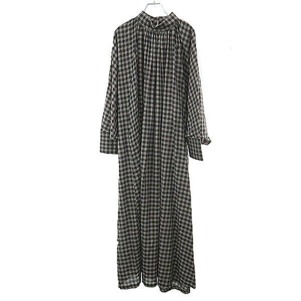 toogood トゥーグッド The Falconer Wool-Cotton Dress チェックドレスワンピース ブラック グレー