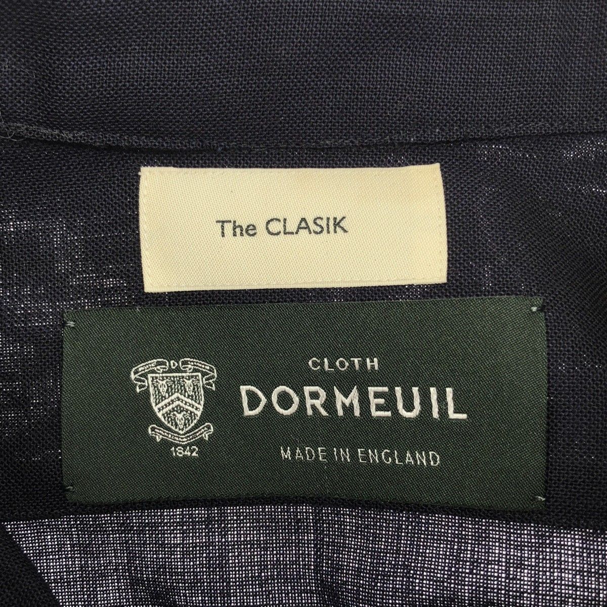 The CLASIK ザ クラシック 22SS MINIMAL COLLARLESS SHIRT  DORMEUILウール ミニマルカラーレスロングスリーブシャツ 22SS-CLSH-017 ネイビー 48 The CLASIK ザ クラシック 22SS MINIMAL COLLARLESS SHIRT DORMEUIL