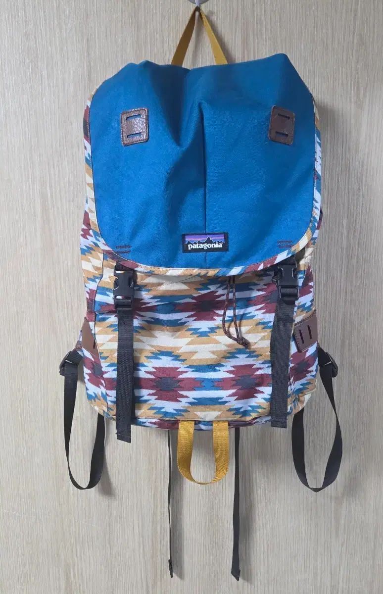 (着用画像) patagonia アバー バックパック ブルー モノグラム