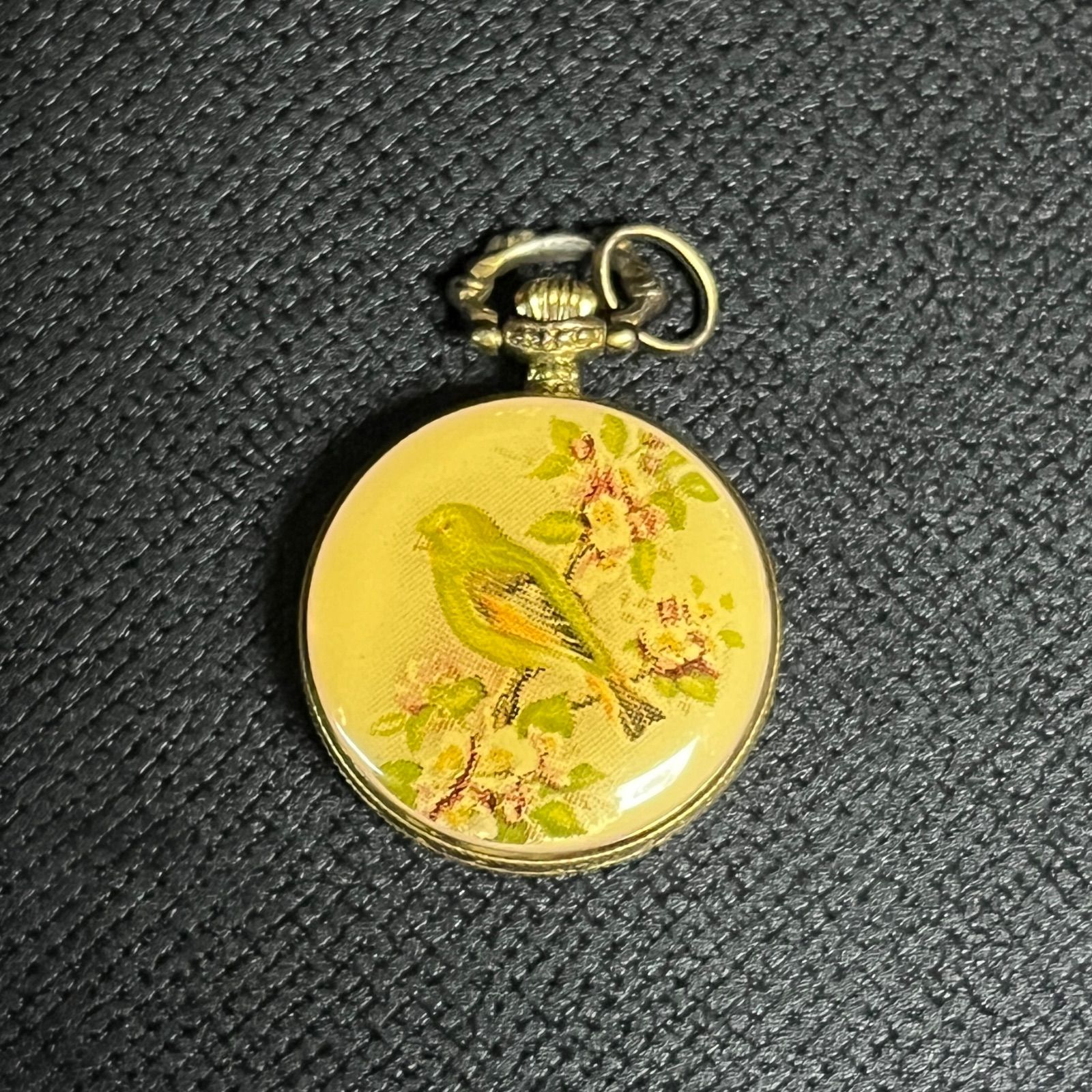 稼働品】 TISSOT ティソ 懐中時計 鳥 花 ゴールド 動作確認済み