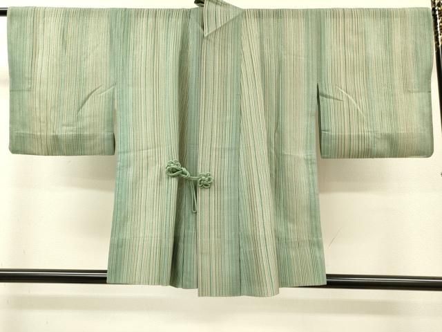 平和屋着物▽道中着　スリーシーズン　春夏秋　塵除け　羅　縞　正絹　逸品　DABG5506fe
